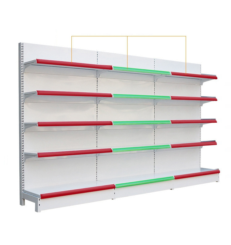 Standard Supermarket Commercial Gondola Shelving Metal Display Shelves for Retail Stores