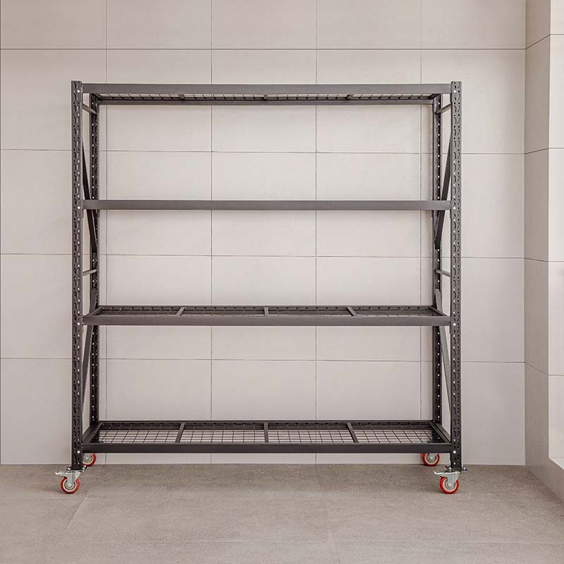 Factory Commercial Chrome 4 Shelf Metal Storage Wire Mesh Shelving Rack with Wheels