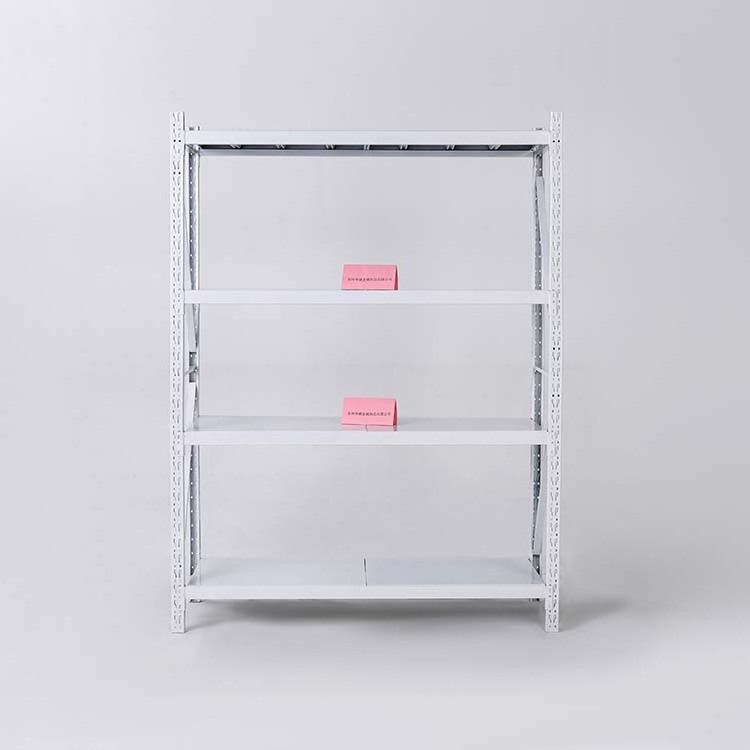 Lightweight Four-Layers Industrial Warehouse Stacking Metal White Racks Steel Garage Storage Shelf