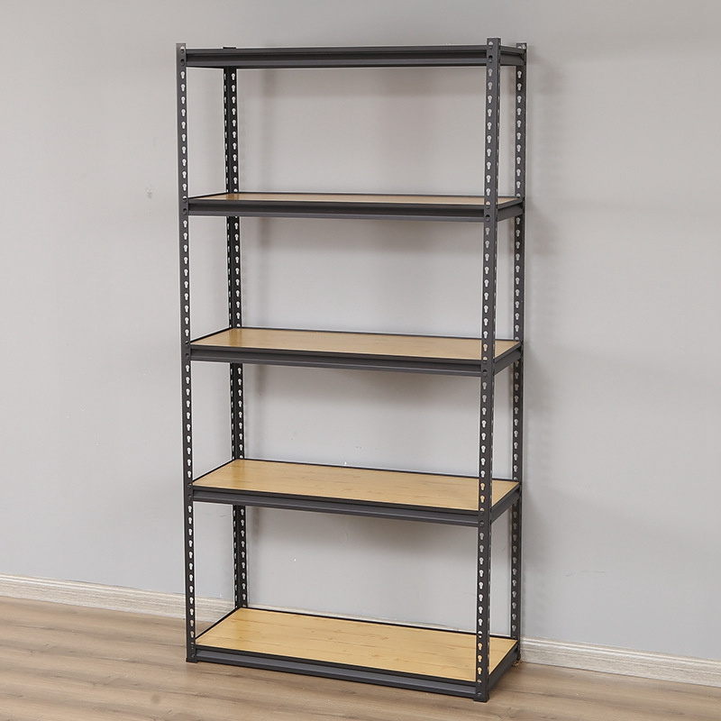 Oem Black 5 Tier Z Beam Stackable Boltless Warehouse Racks and Shelves Garage Racking