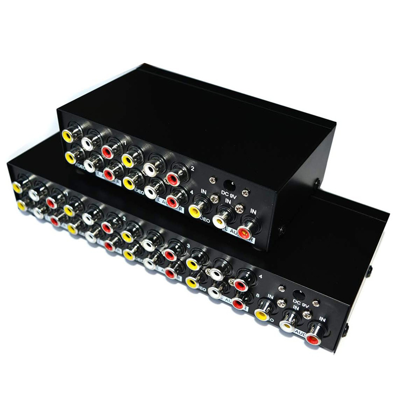 AV Manual 8 port AV switch 8 in 1 out RCA switcher audio and video switch Selector for XBOX DVD PS2 PS3 to TV