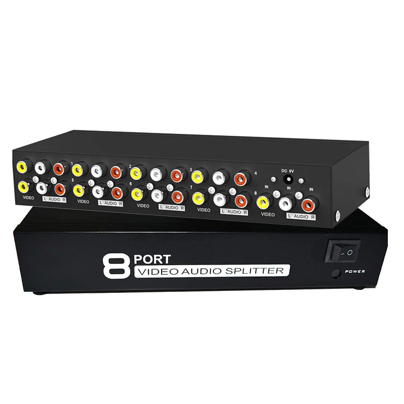 AV Manual 8 port AV switch 8 in 1 out RCA switcher audio and video switch Selector for XBOX DVD PS2 PS3 to TV