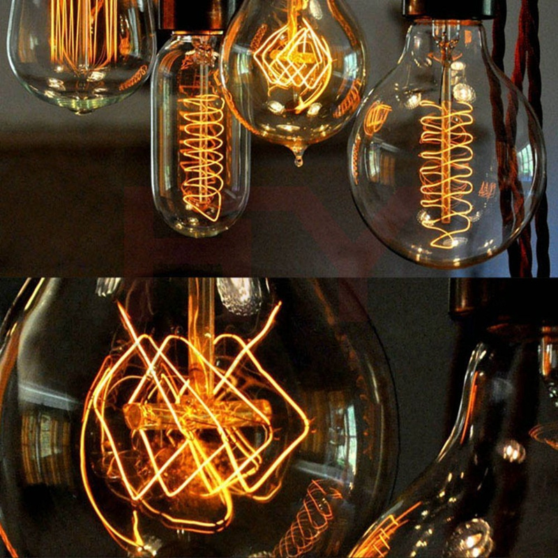 110v 220v e27 vintage edison light Bulb 100w carbon filament