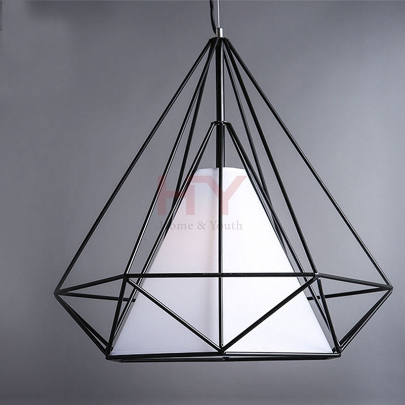 Iron Black Geometric Lampshade Cage Ceiling Pendant Edison Light Fitting Fixture