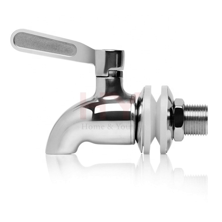 Solid Stainless Steel Beverage Dispenser Replacement Spigot (Polished Finish)