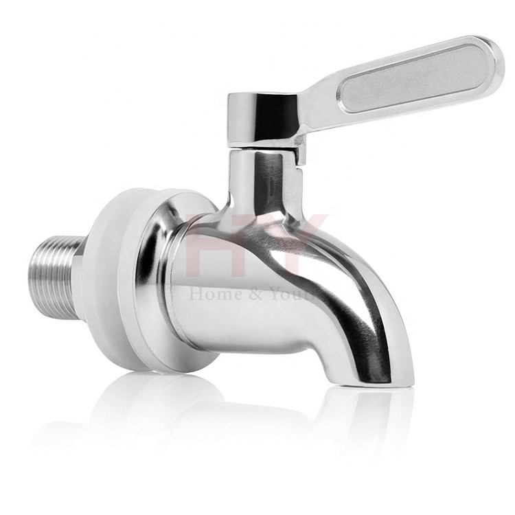 Solid Stainless Steel Beverage Dispenser Replacement Spigot (Polished Finish)