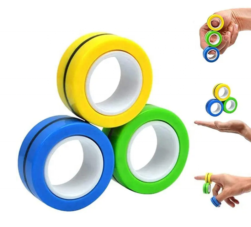 Wholesale Fidget Spinner Finger Magnetic Ring Decompression Toy Magnetic Gyro Fingertip Decompression Toy For Kids and Adults.