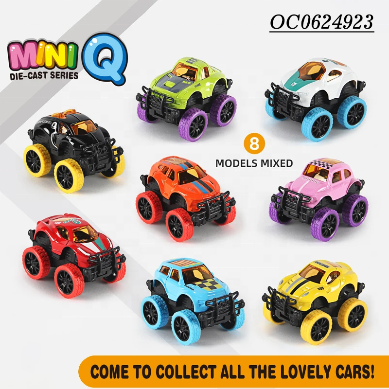 Hot sale big wheel diecast monster truck model toy cars Pull back alloy fire truck vehicles for kids