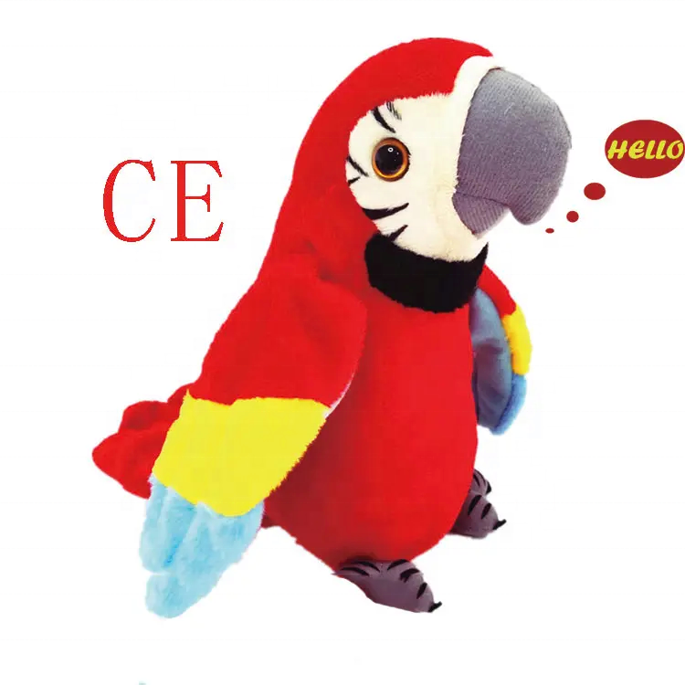 Hot Sell Speaking Voice Recorder Children Educational Electronic Simulation Animals Plush Soft Parrot Repeat Talking Toy