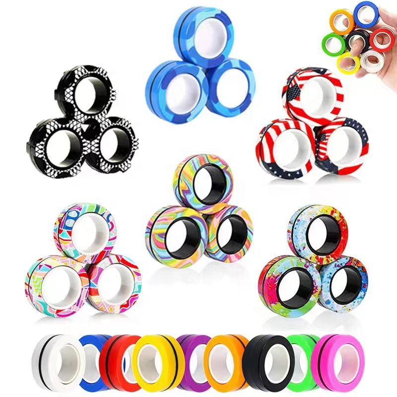 Wholesale Fidget Spinner Finger Magnetic Ring Decompression Toy Magnetic Gyro Fingertip Decompression Toy For Kids and Adults.