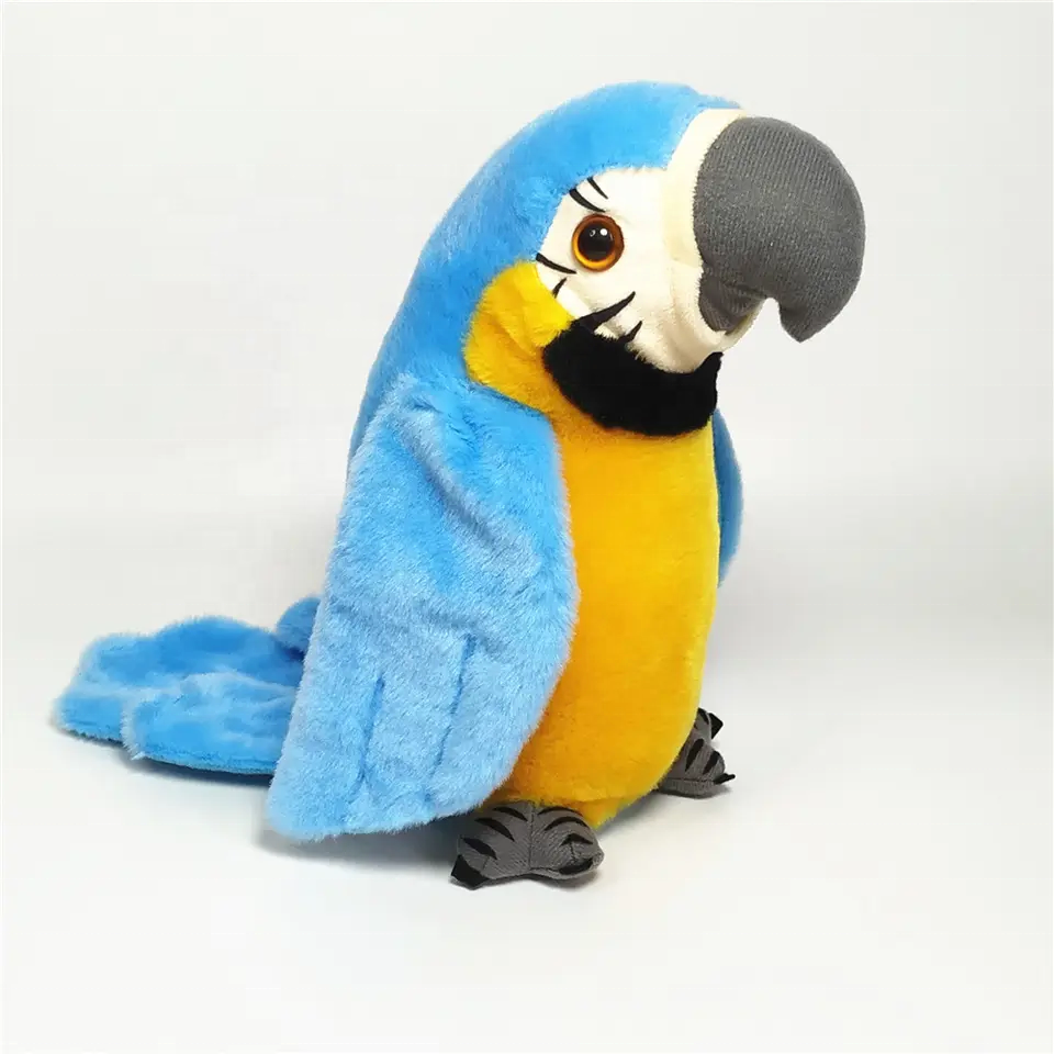 Hot Sell Speaking Voice Recorder Children Educational Electronic Simulation Animals Plush Soft Parrot Repeat Talking Toy