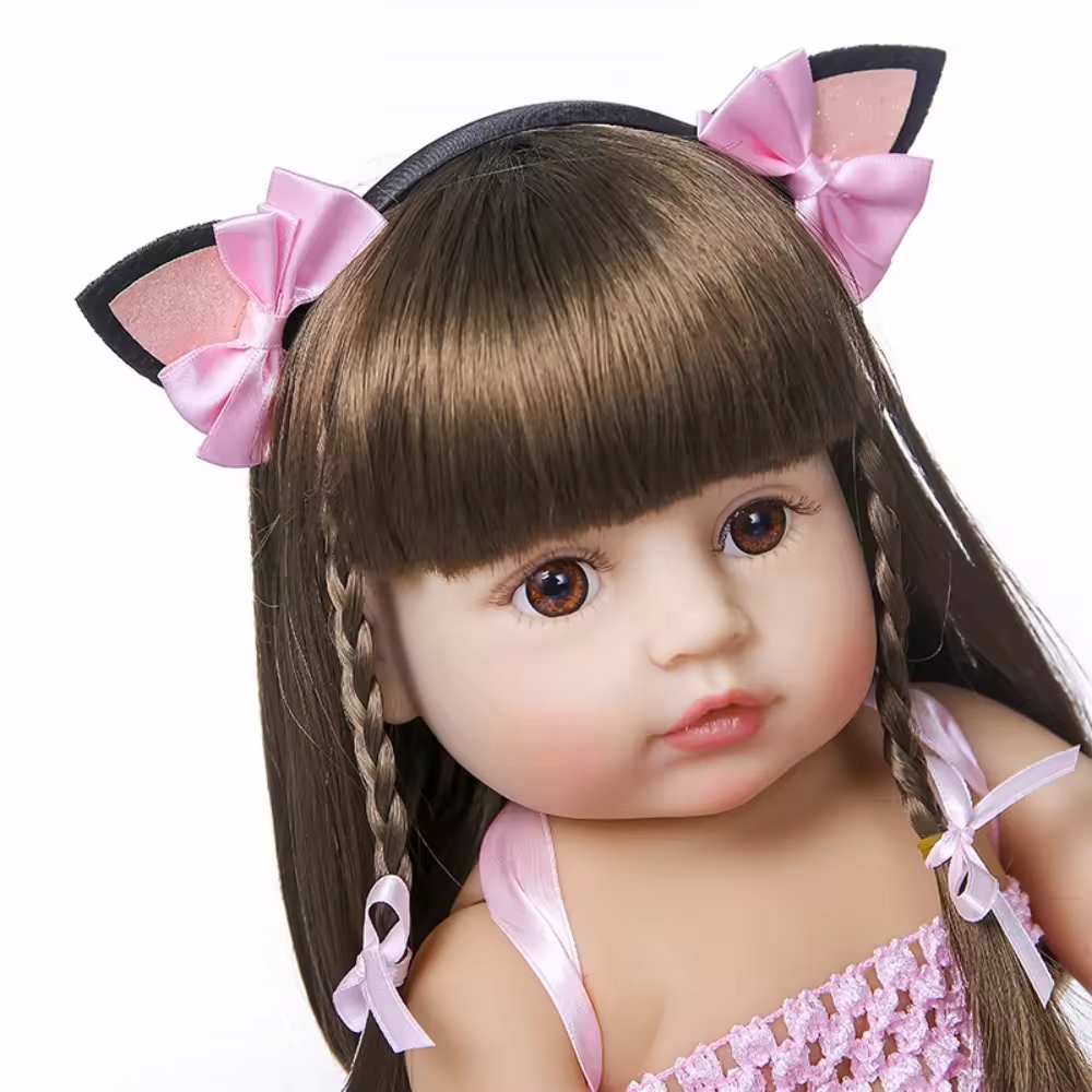 48cm 55 CM Lovely Reborn Baby Dolls Whole Body Silicone Lifelike Simulation Girl Reborn Doll Toys