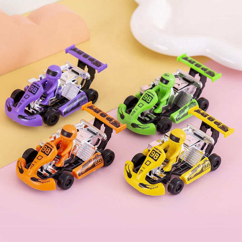 Mini Pull Back Power Go-Kart Car Racing Game Vehicle Model Children Educational Toy Funny Kids Toys for Boys Plastic Car