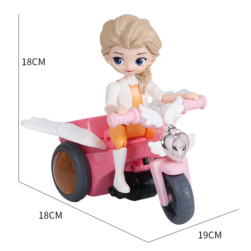 Funny 360 degrees rotating universal stunt riding bicycle electric tricycle car toy for kids with music and colorful lights