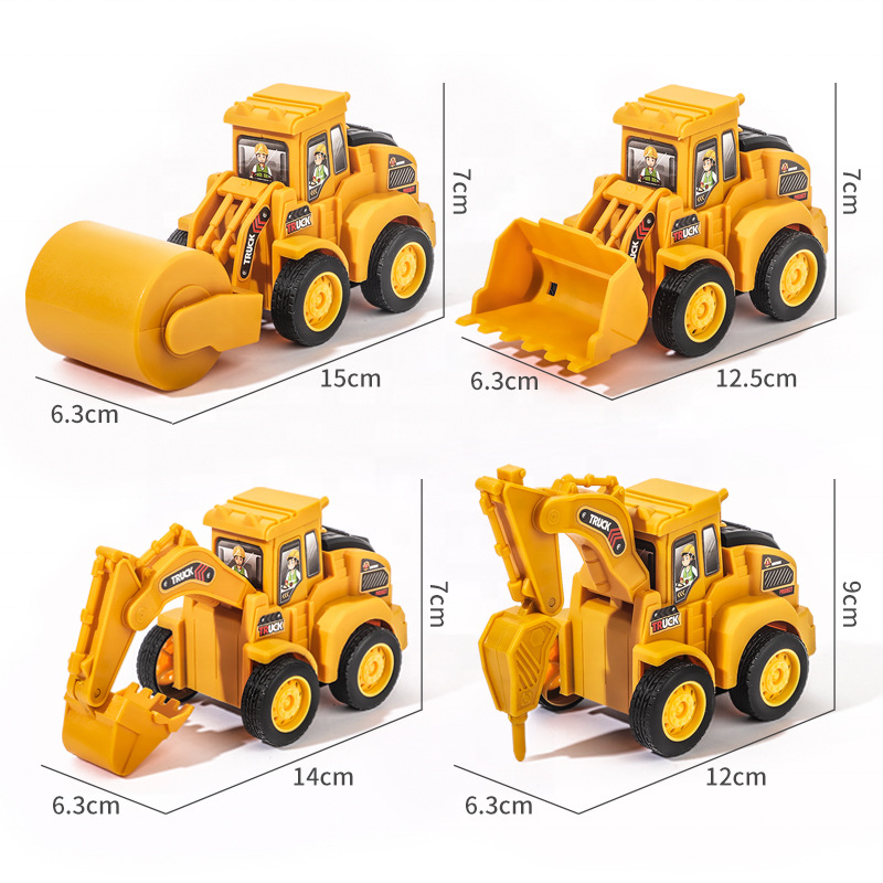 Press engineering car toys simulation children's excavator bulldozer model boy gift