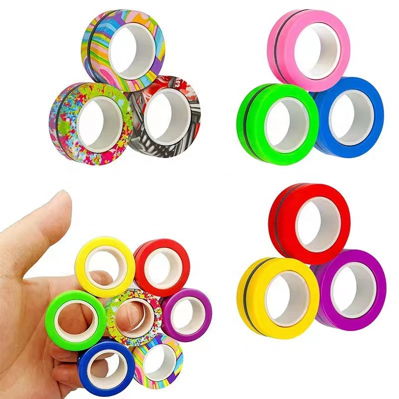 Wholesale Fidget Spinner Finger Magnetic Ring Decompression Toy Magnetic Gyro Fingertip Decompression Toy For Kids and Adults.