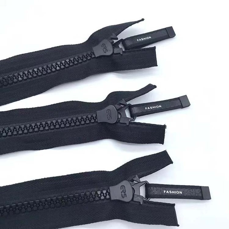 Custom Fashion #8 Black Resin Single Open End Zippers