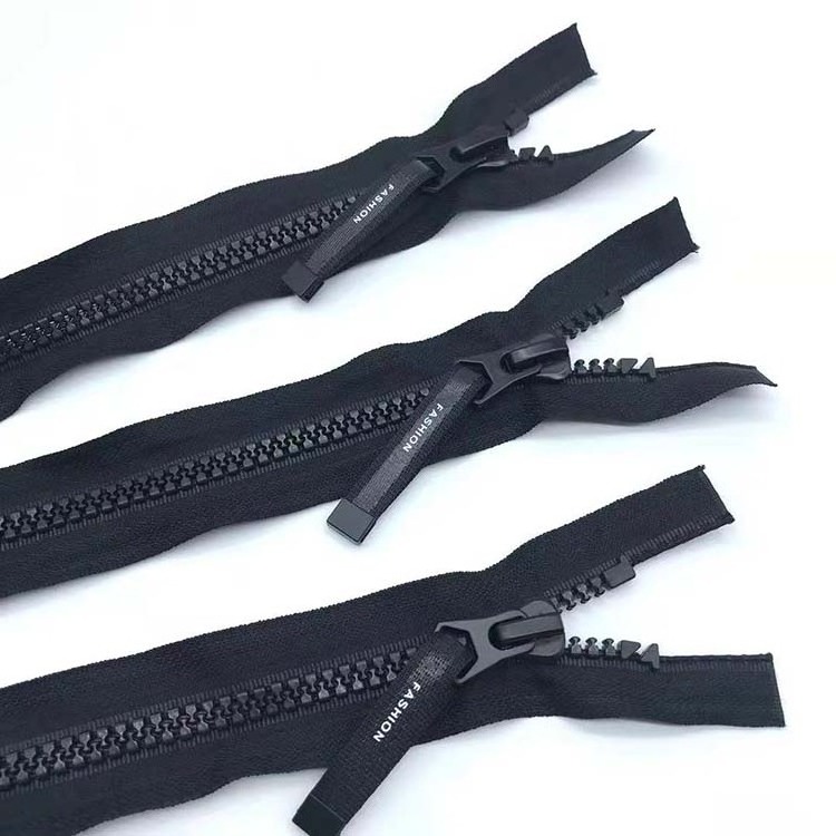 Custom Fashion #8 Black Resin Single Open End Zippers