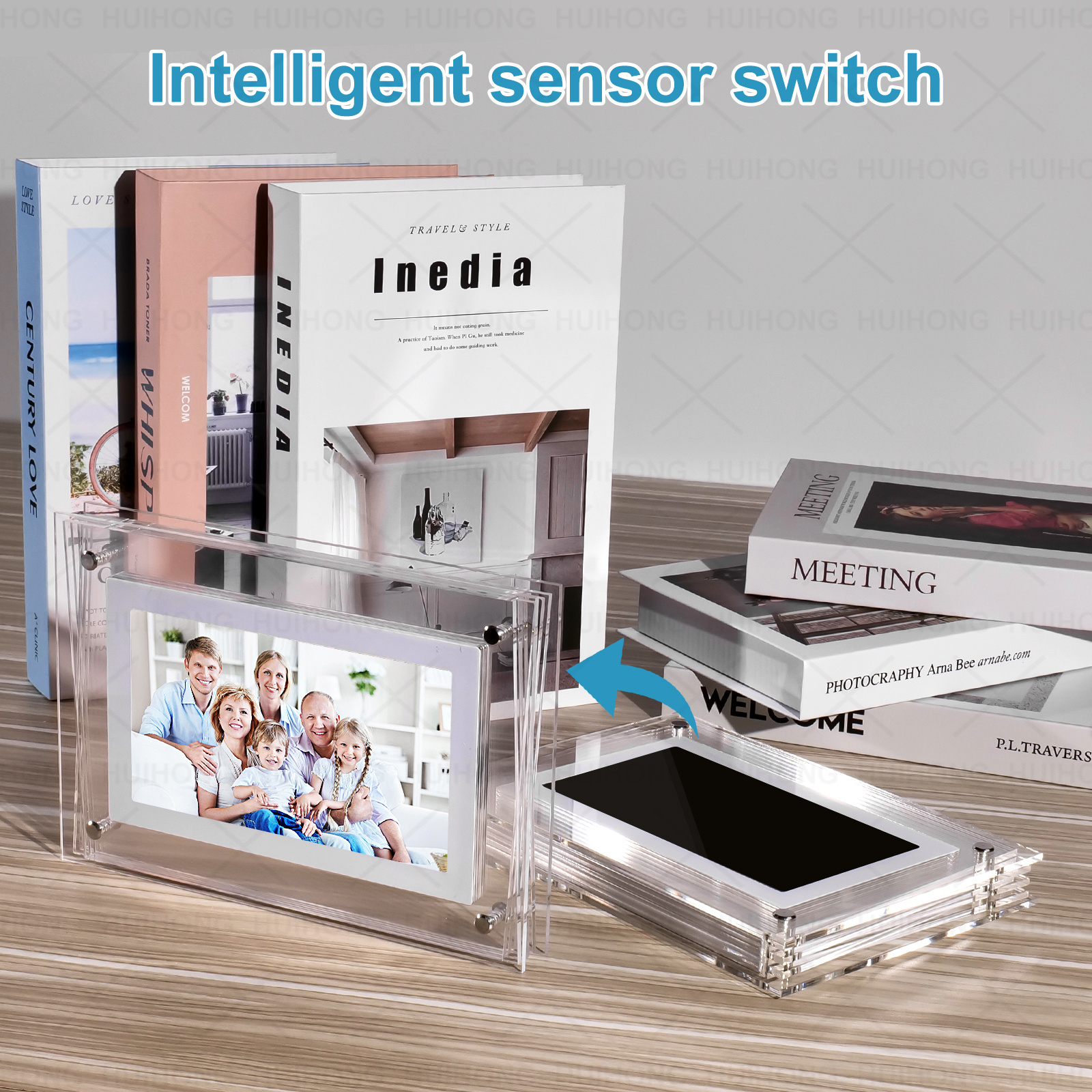 The world's first Intelligent induction switch light electronic video album acrylic digital photo frame