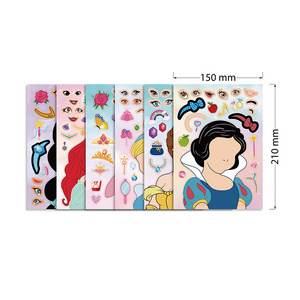 Cartoon Cute Princess Snow White Ariel Aurora DIY Stickers Decoration Cups Wall Schoolbags Promotional Puzzle Gifts For Girls