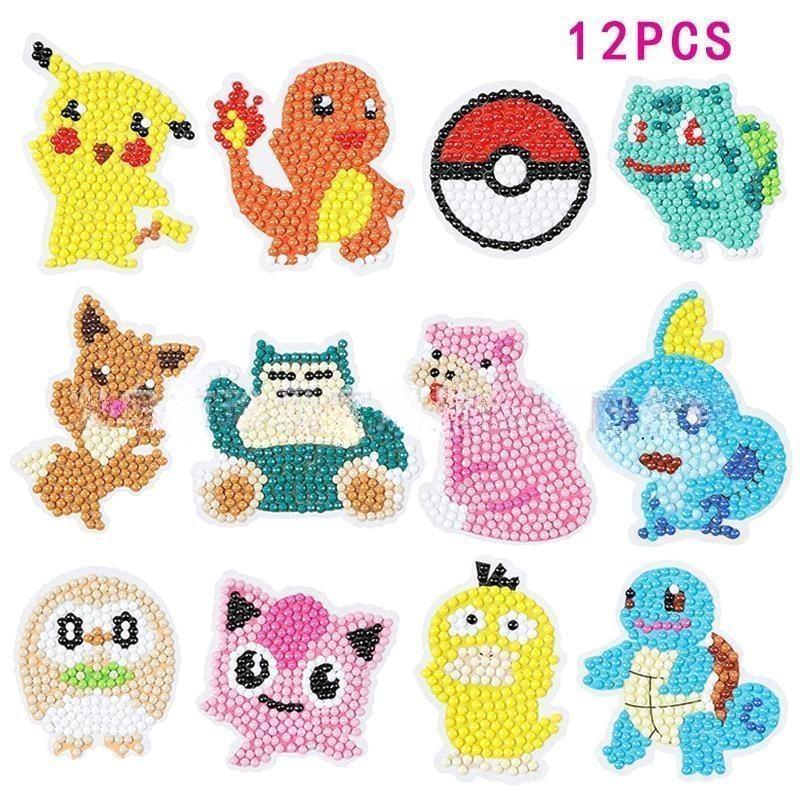 5D DIY Diamond Stickers Cartoon Anime Poke Mon Pikachu Eevee Charmander Handmade Crystal Paste Painting Kids' Toy Stickers Gift