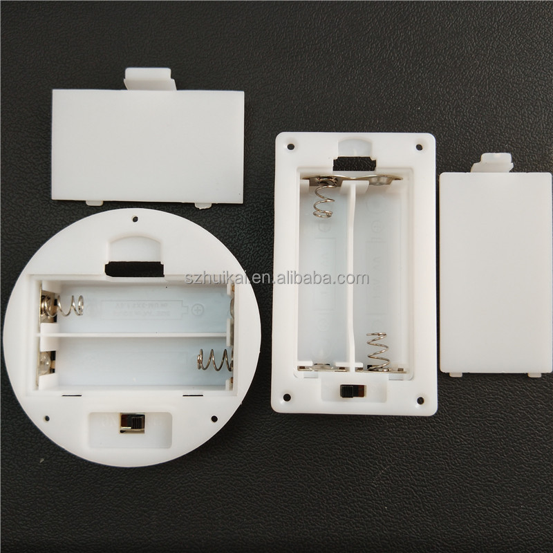 Plastic 2 Aa Square and Round Batteries Case 4.5v 3v No.5 Aa Size Cell Cover Battery Holder with Switch