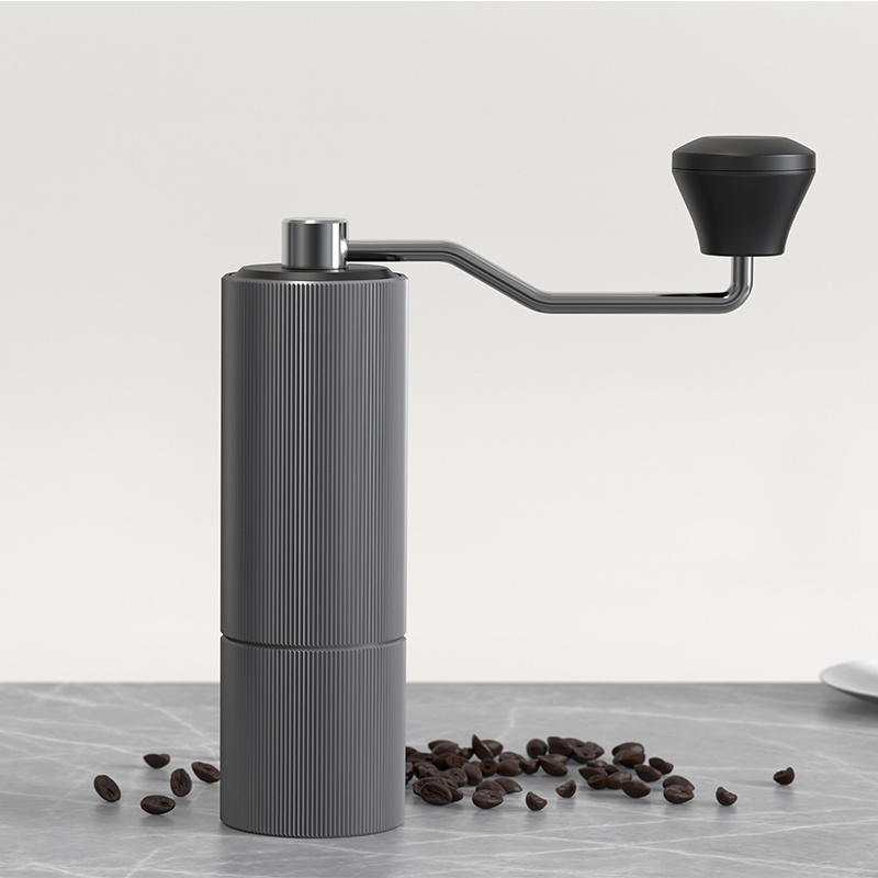 New Arrivals Portable Black Metal Alloy Manual Hand Coffee Beans Grinder With Long Handle