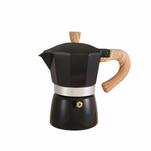 Multicolor Aluminum Stovetop Espresso Machine Coffee Maker Moka Pot With Wooden Handle