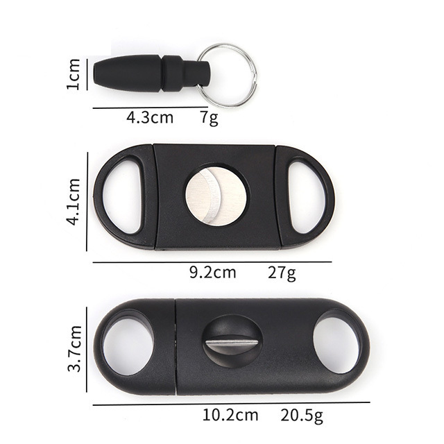 Personalized Custom Made Black Color 4 In 1 Fancy Table Wallet Cigar V Cutter Punch Set Of 3