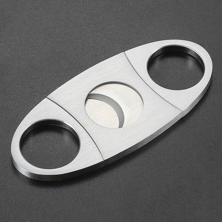 Personalized Smoking Cigar Accessories Stainless Steel Double Blade V Cut Cigar Scissors Cutter Gift Sets