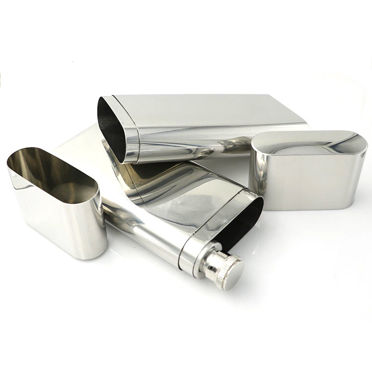 Waterproof 2oz Mini Glass Golf Metal Stainless Steel Cigar Tube Case Holder With Hip Flask