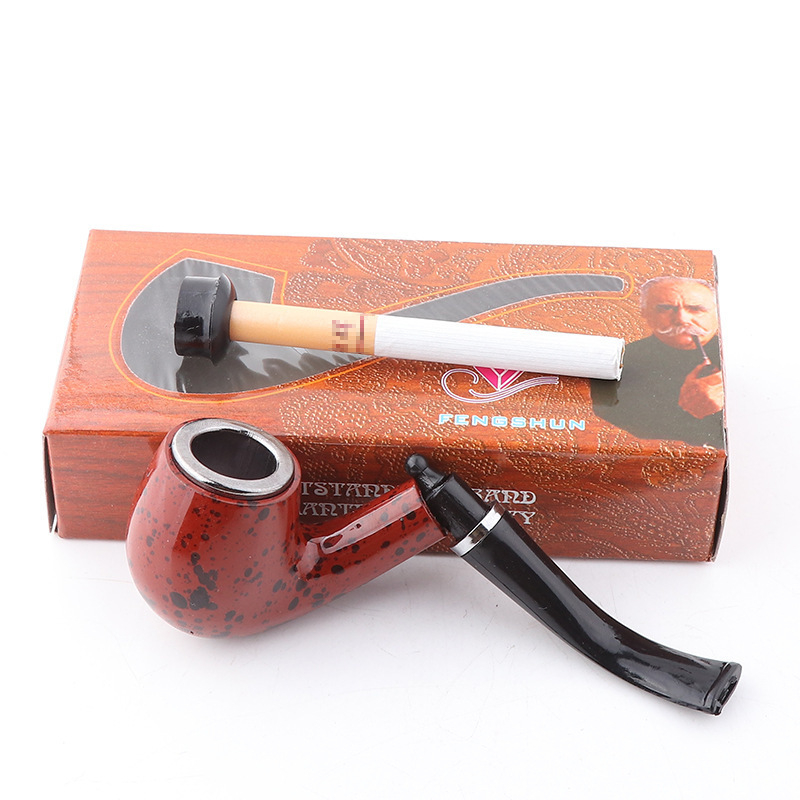 Traditional 2 In 1 Function Smooth Handmade Resin Smoking Cigarette Tobacco Pipe