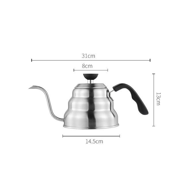 1L 1.2L  Gooseneck Kettle Stainless Steel Stove Top Premium Pour Coffee Kettle  with Thermometer