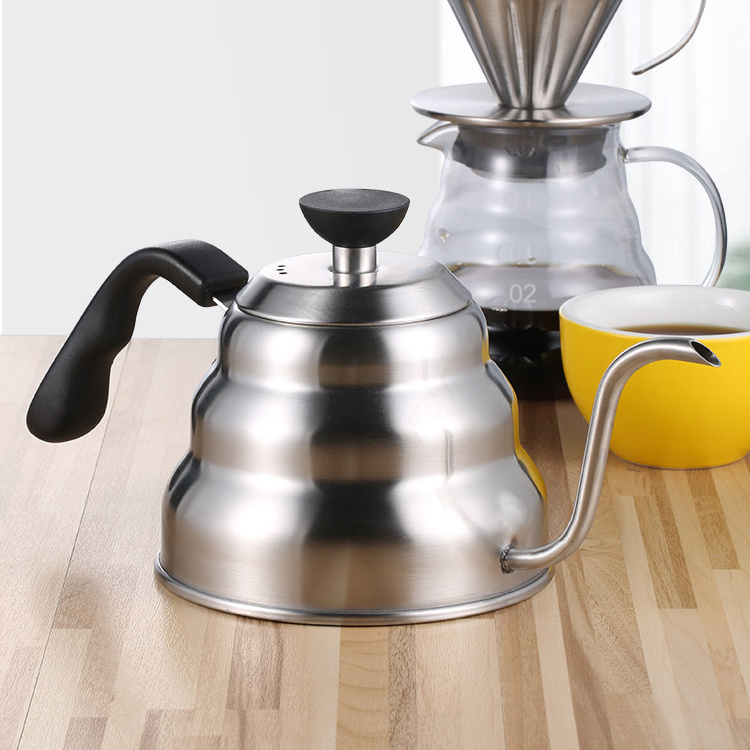 1L 1.2L  Gooseneck Kettle Stainless Steel Stove Top Premium Pour Coffee Kettle  with Thermometer