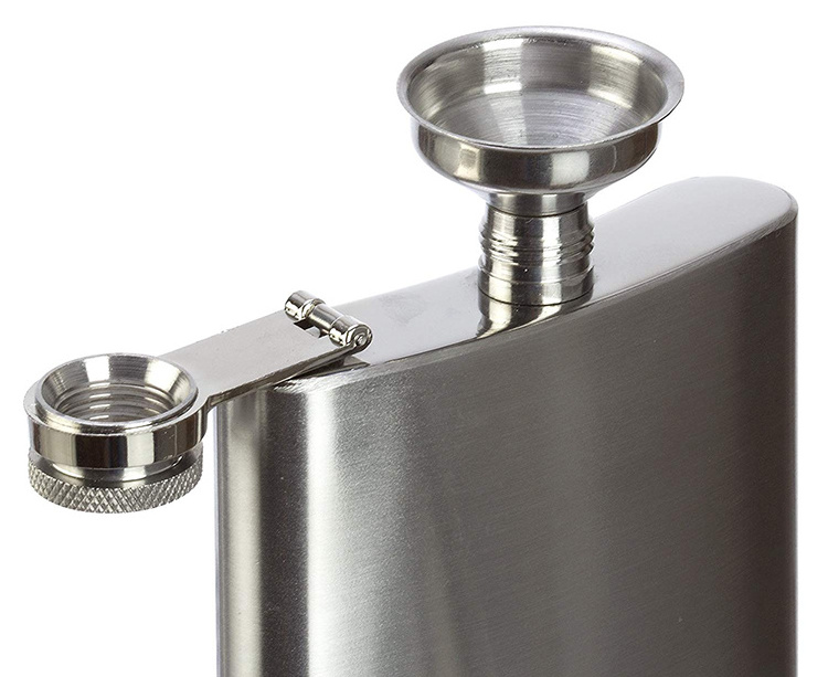 Wholesale Mini Metal Pocket Stainless Steel 8 oz Hip Flask Funnel Set For Whiskey