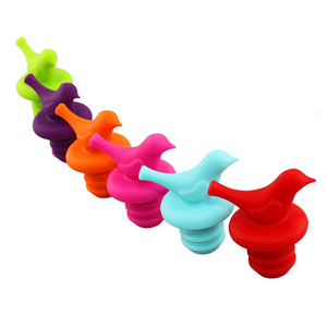 Wine Accessories Cute Fun Decorative Little Bird Shape Rubber Silicone Wine Bottle Stopper