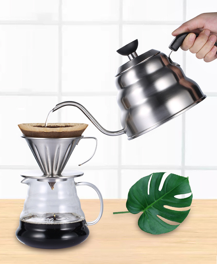 1L 1.2L  Gooseneck Kettle Stainless Steel Stove Top Premium Pour Coffee Kettle  with Thermometer