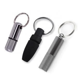 4 in 1 Custom Logo Black Plastic Sharpe Blade Drill Cigar Hold Opener Cutter Key Chain Cigar Punch