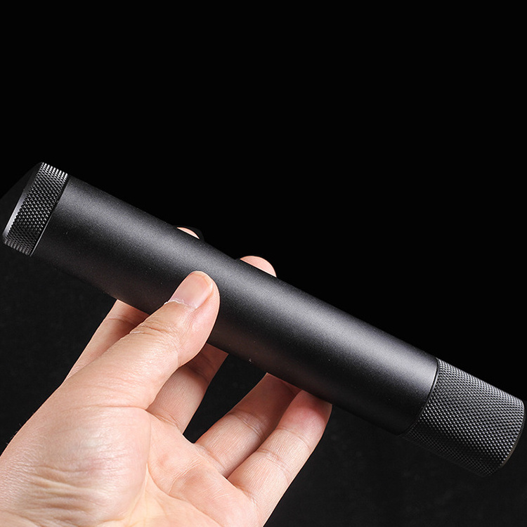 Hot Selling Travel Portable Empty Metal Black Cigar Carrying Holder Storage Container Cigar Tube Case