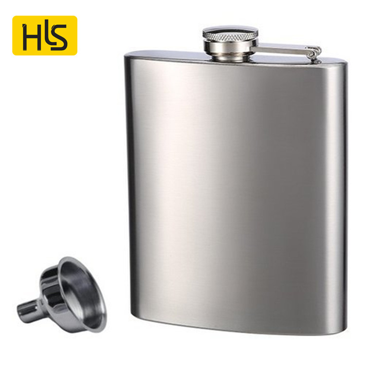 Wholesale Mini Metal Pocket Stainless Steel 8 oz Hip Flask Funnel Set For Whiskey