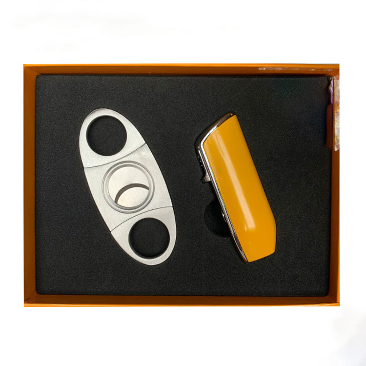 Wholesale Luxury Multifunctional All In One Cigar Cutter And Refillable Cigar Torch Lighter Set With Puncher