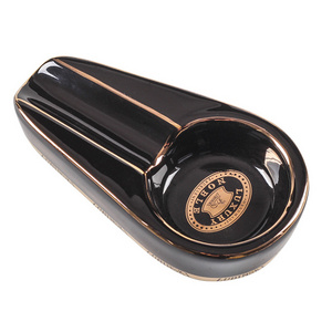 Wholesale Portable Custom Ceramic Cigarette Cigar Ash Tray Ashtray Stand With Lid