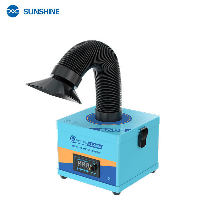 SUNSHINE SS-6605 Mini Size Powerful Smoke Purifier Fast smoke Removal Efficient Purification Strong Suction Solder Fume Filter