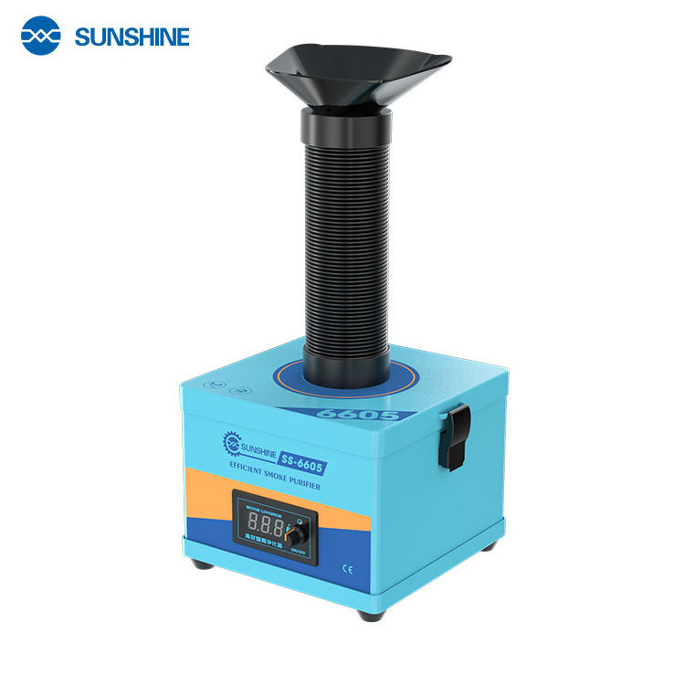 SUNSHINE SS-6605 Mini Size Powerful Smoke Purifier Fast smoke Removal Efficient Purification Strong Suction Solder Fume Filter