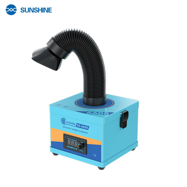 SUNSHINE SS-6605 Mini Size Powerful Smoke Purifier Fast smoke Removal Efficient Purification Strong Suction Solder Fume Filter