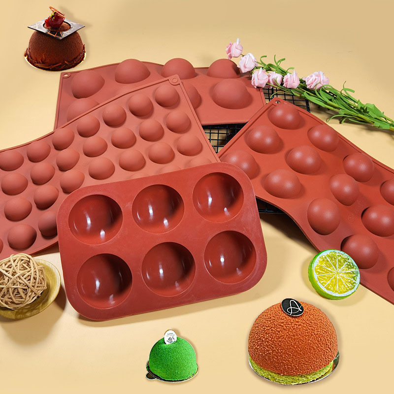 6 hole half ball shape silicone baking molds for Chocolate Cake Half Circle Baking Mold silicone cake mold