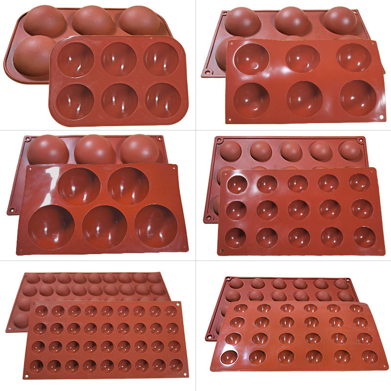 6 hole half ball shape silicone baking molds for Chocolate Cake Half Circle Baking Mold silicone cake mold