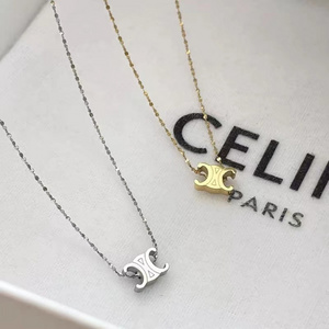 fashionable no fade titanium steel collarbone chain women's Triomphe pendant stainless steel necklace