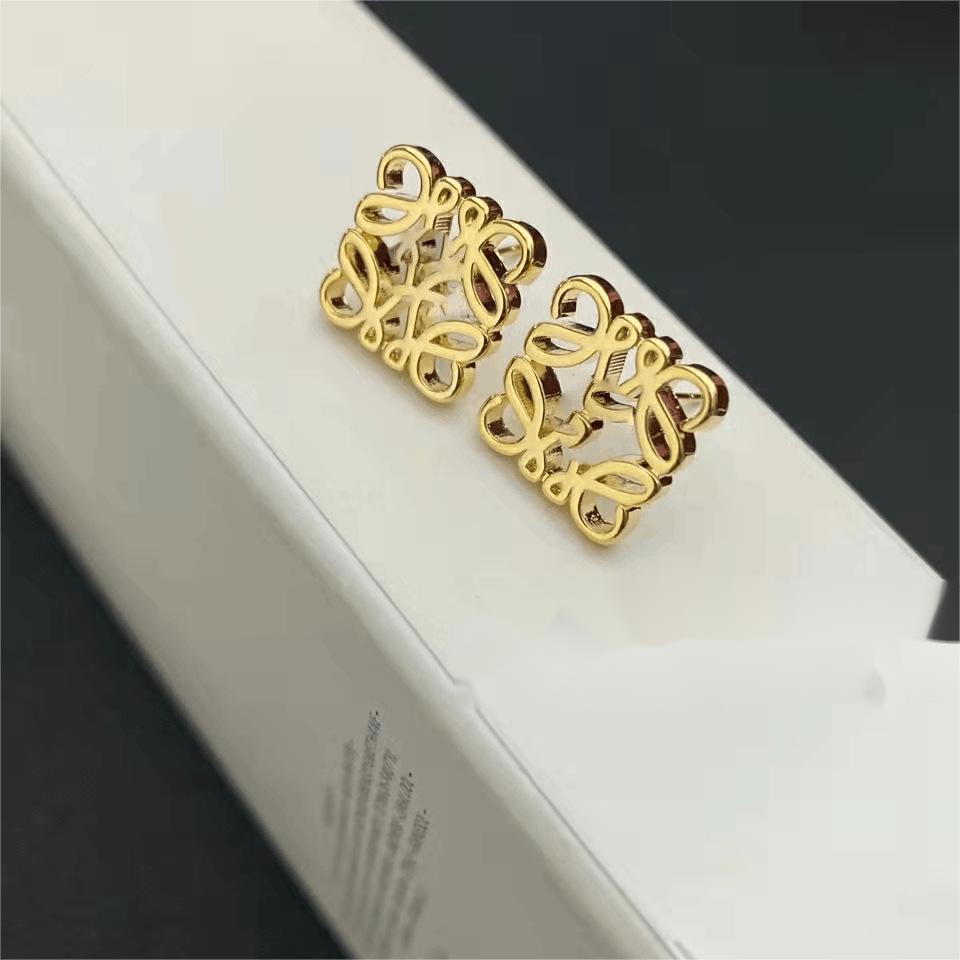 Luxury Stainless Steel 18k gold plated vintage geometric hollow flower earrings for women