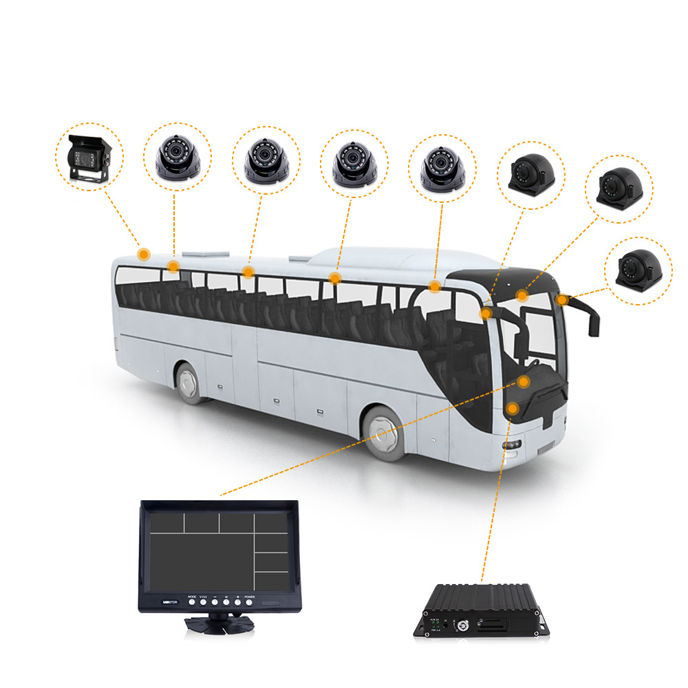 Vehicle Surveillance Remote Control BUS Truck CCTV DVR 4CH 8CH 1T 2T 4G GPS MDVR Screen Night Vision Camera Mobile DVR System